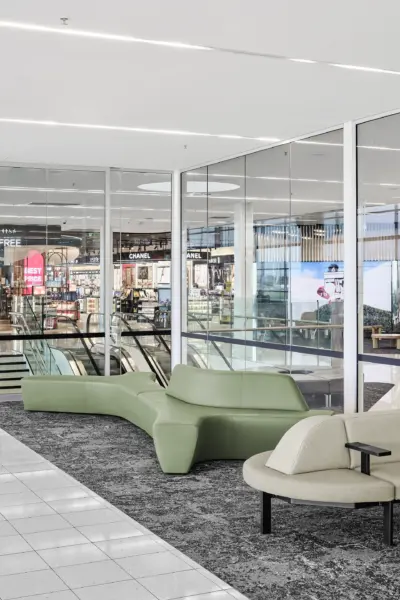 interior of airport lounge