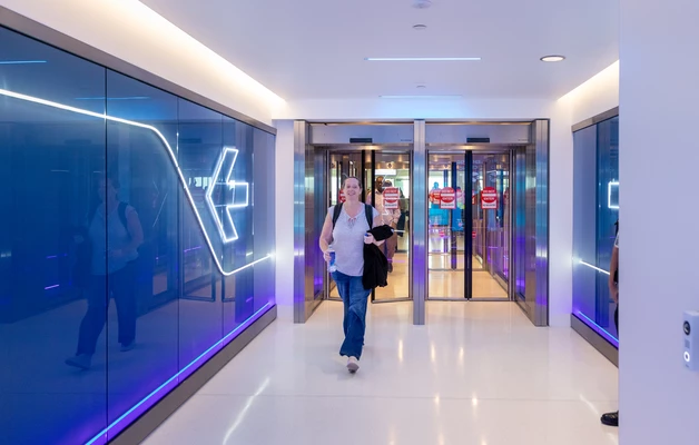 The newly-expanded Terminal 2 building features a new screening checkpoint