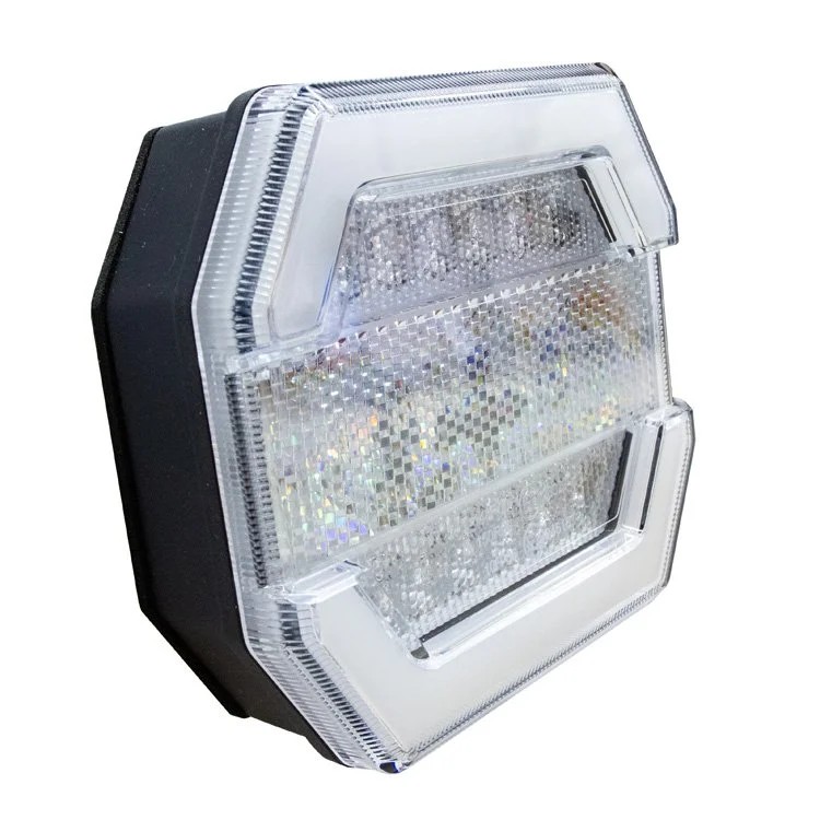 Okta-LED front marker and indicator, with Integral White reflector