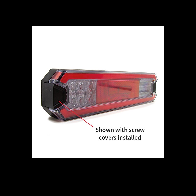 New Okta-LED slim rear multifunction light with diffused Taillight, Brake Light, Indicator and Reverse, with integral Reflector