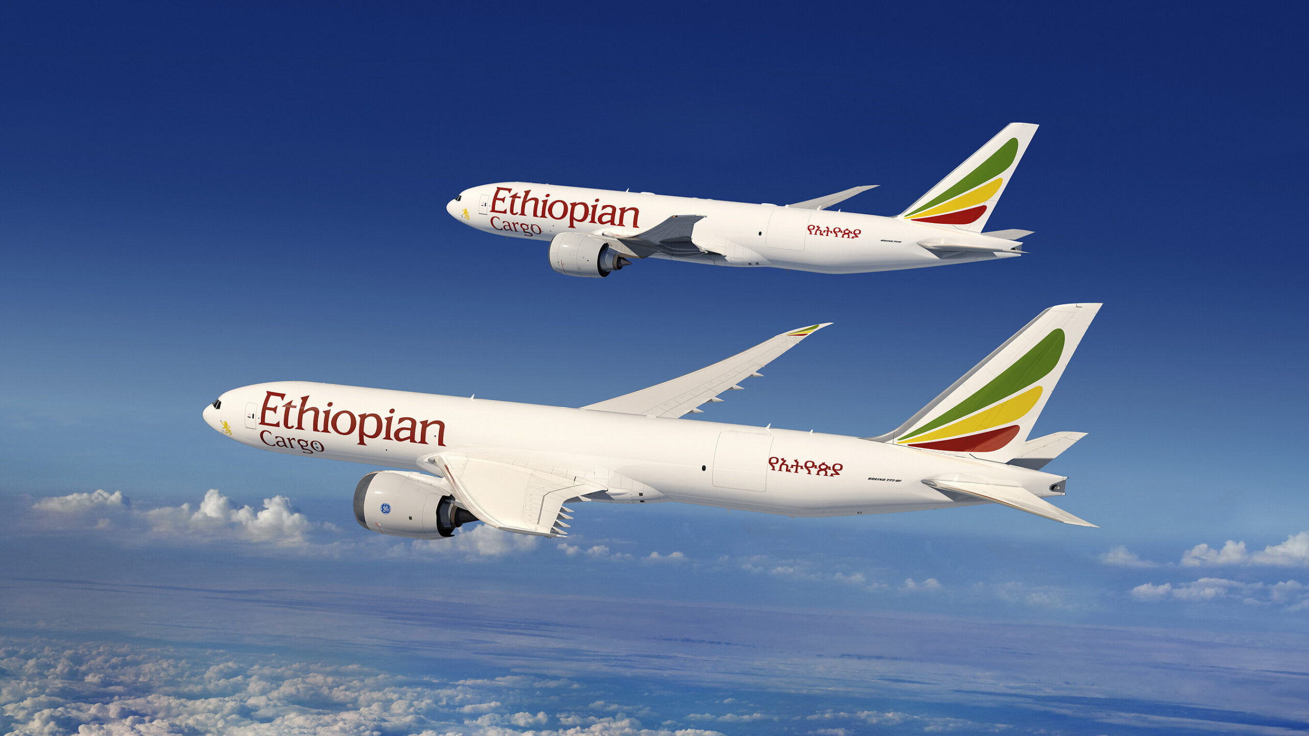 Boeing planes bearing Ethiopian Airlines wrapping