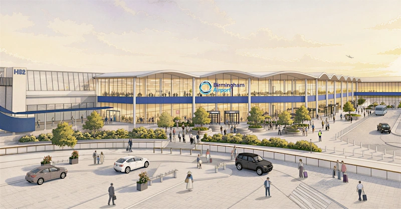 A rendering of Birmingham Airport